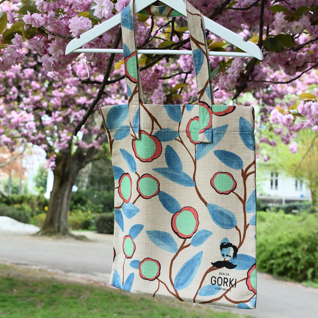 Odeeh bag with green floral pattern